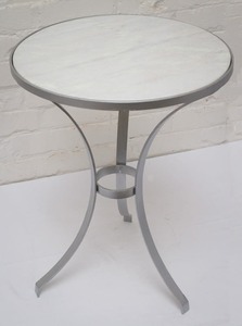 Products: Large Round Iron Side Table with Marble Top - Homelandz