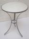 Large Round Iron Side Table with Marble Top - Homelandz