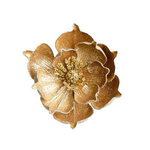 Gold Glittered Magnolia Clip