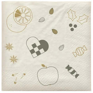 BROSTE Christmas Fryd Paper Napkin - Grape Leaf Green/Gold