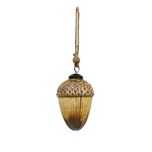Christmas: Hanging Acorn - Dipped Gold