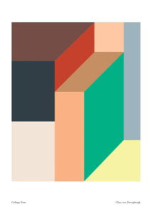 Collage Four By Clara Von Zweigbergk 30 x 40cm framed in black frame