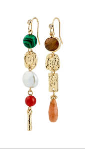 Pilgrim Jewellery: Sense Earrings - Gold Plated/Multi
