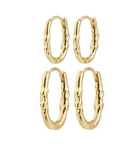 Pilgrim Jewellery: Sense Hoop Earrings 2n1 - Gold Plated