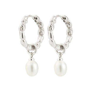 Pilgrim Jewellery: Shift Pearl Earrings - Silver Plated