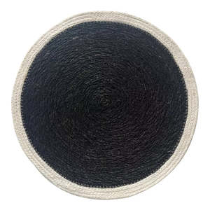 New: Seagrass / Jute Round Placemats - Black/Natural