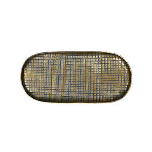 Gifting: Ankara Oval Small Tray - Vintage Brass