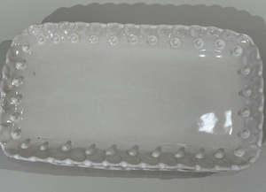 Magnolia Lane - White Beaded Ruffle Bathroom Tray