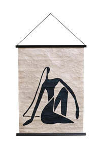 Art: Hanging Paper Scroll Art - Resting Lady