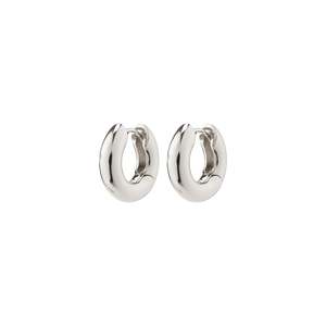 Pilgrim Jewellery: Aica Recycled Chunky Huggie Hoop Earrings - Silver Plated