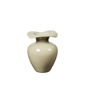 Broste Copenhagen: BROSTE Vase Florentina M - Glossy Beige