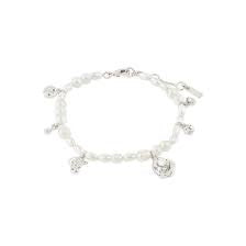 Pilgrim Jewellery: Intent Pearl Bracelet - White Silver Plated