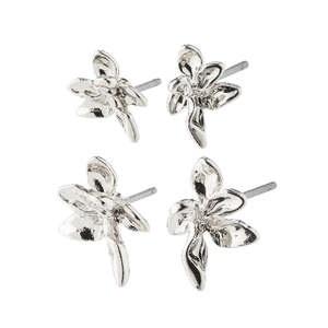Riko Recycled Earrings 2n1 Set - Silver Plated