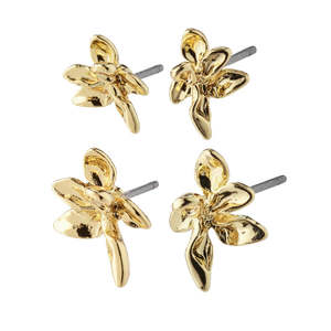 Pilgrim Jewellery: Riko Recycled Earrings 2n1 Set - Gold Plated