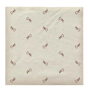 Broste Copenhagen: BROSTE Paper Napkin Mai - Off White/Black