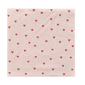 Broste Copenhagen: BROSTE Paper Napkin Amor - Soft pink/red