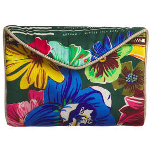 Sage and Clare Ines Silk Pouch - Verdant