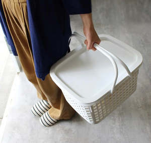 New: Cestino Basket and Lid - White