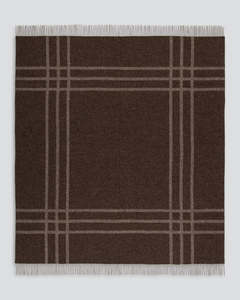 New: Baya Fiordland 100% Lambswool Throw - Walnut
