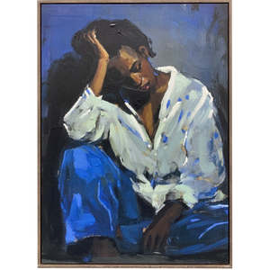 Lady in Blue Framed Art
