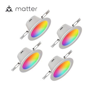 Nanoleaf: Nanoleaf Essentials Colour Smart LED Downlights (Matter Compatible) – 4 Pack