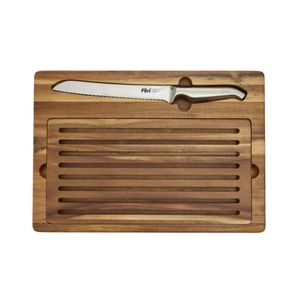 Furi Double Serrated Bread Knife & Bread Cutting Board Set 2 Piece