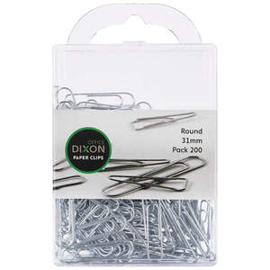 Clips Pins: Dixon Paper Clips 31mm Round (200 pack)