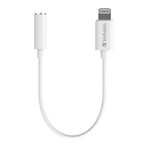 Office Accesories: Verbatim Essentials Lightning to 3.5mm Headphone Jack 10cm White