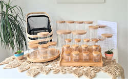 Basic Pantry Set- Glass and Bamboo