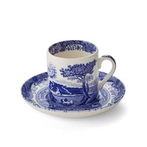 Spode: Blue Italian Coffee Cup and Saucer