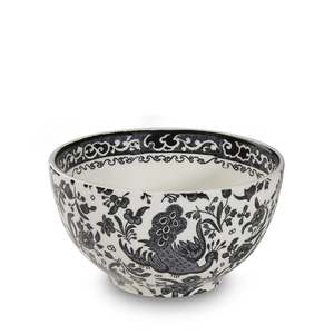 Burleigh: Black Regal Peacock Sugar Bowl 9.5cm