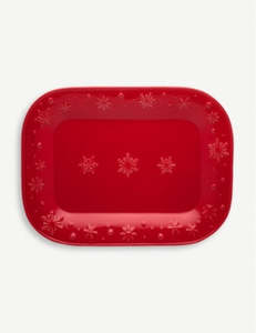Snowflake Platter/Red 34.5cm
