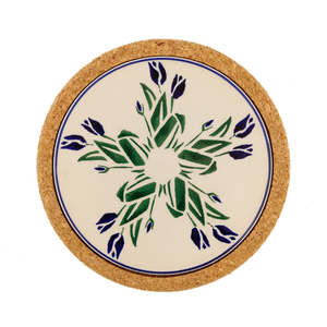 Round Trivet Blue Bloom