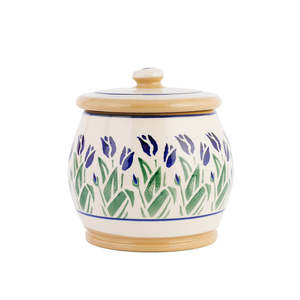 Lidded Jar Blue Bloom