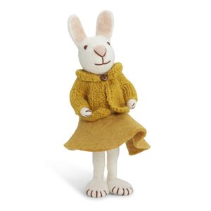 For Kids: Big White Bunny with Ochre Shirt & Jacket