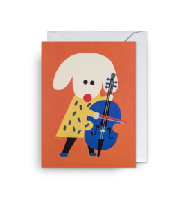 Greeting Cards: Cello Dog- Mini Card