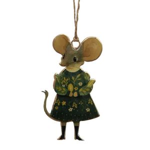 Christmas: Edna Forest Green Hanging Mouse