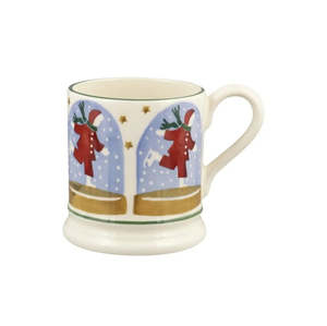 Christmas: Snow Globe Ice Skater Half Pint Mug