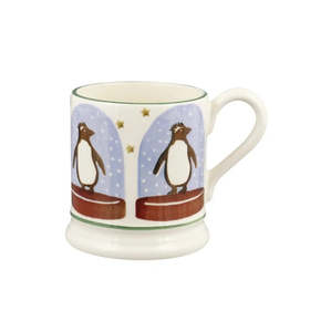 Half Pint Mug: Snow Globe Penguin Half Pint Mug