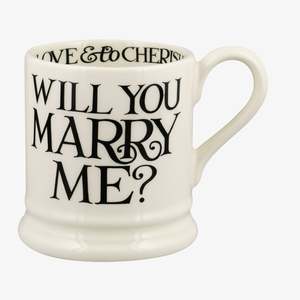 Half Pint Mug: Black Toast Half Pint Mug Will You Marry Me