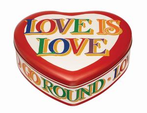 Valentines Day: Love is Love Heart Shaped Tin