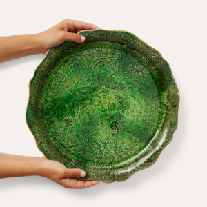 Mid Winter Christmas: Round Serving Platter/Green