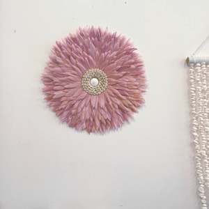 Feather Wall Decor: Medium Crushed Mulberry Juju