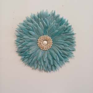 Feather Wall Decor: Small Aquamarine Juju