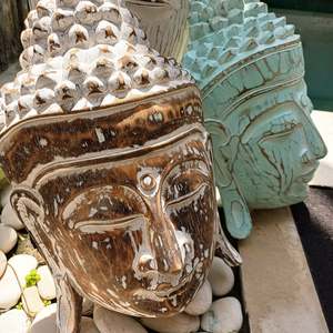 Homewares: Hand-Carved Wooden Buddha Head