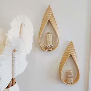 Rattan Teardrop Wall Display