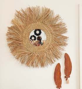 Homewares: Soft Rattan Woven Plaid Mirror