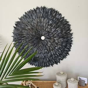 Feather Wall Decor: XL Black Espresso Juju