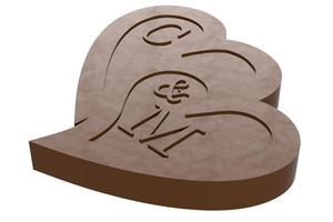 Personalised Wedding Chocolate Mould - Double Heart