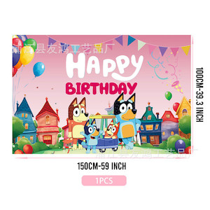 Pink Bluey Birthday Party Backdrop Decorations Home Sweet Party